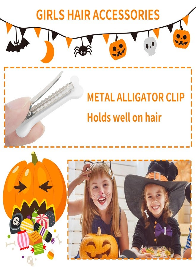 KICOSY 6Pcs Bone Hair Clips Barrettes for Women Girls, Alligator Hair Clip Halloween Cosplay Costume Hair Accessories Cutecore Skeleton Emo Barrettes for Party Costume and Daily Wear - Image 4